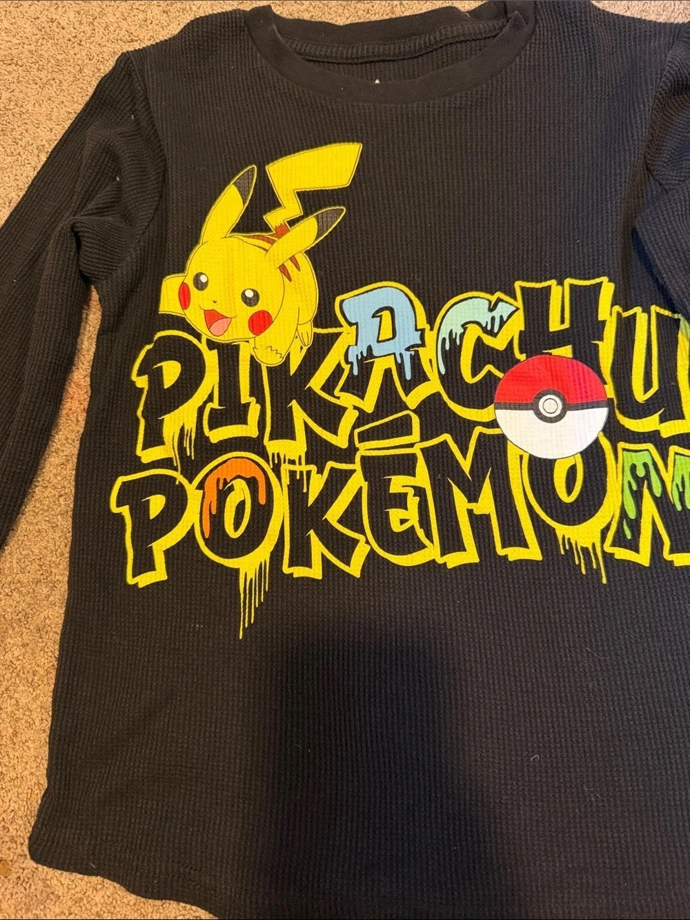 Hybrid Apparel Pokémon Pikachu Graphic Tee Black Boys Small Like New